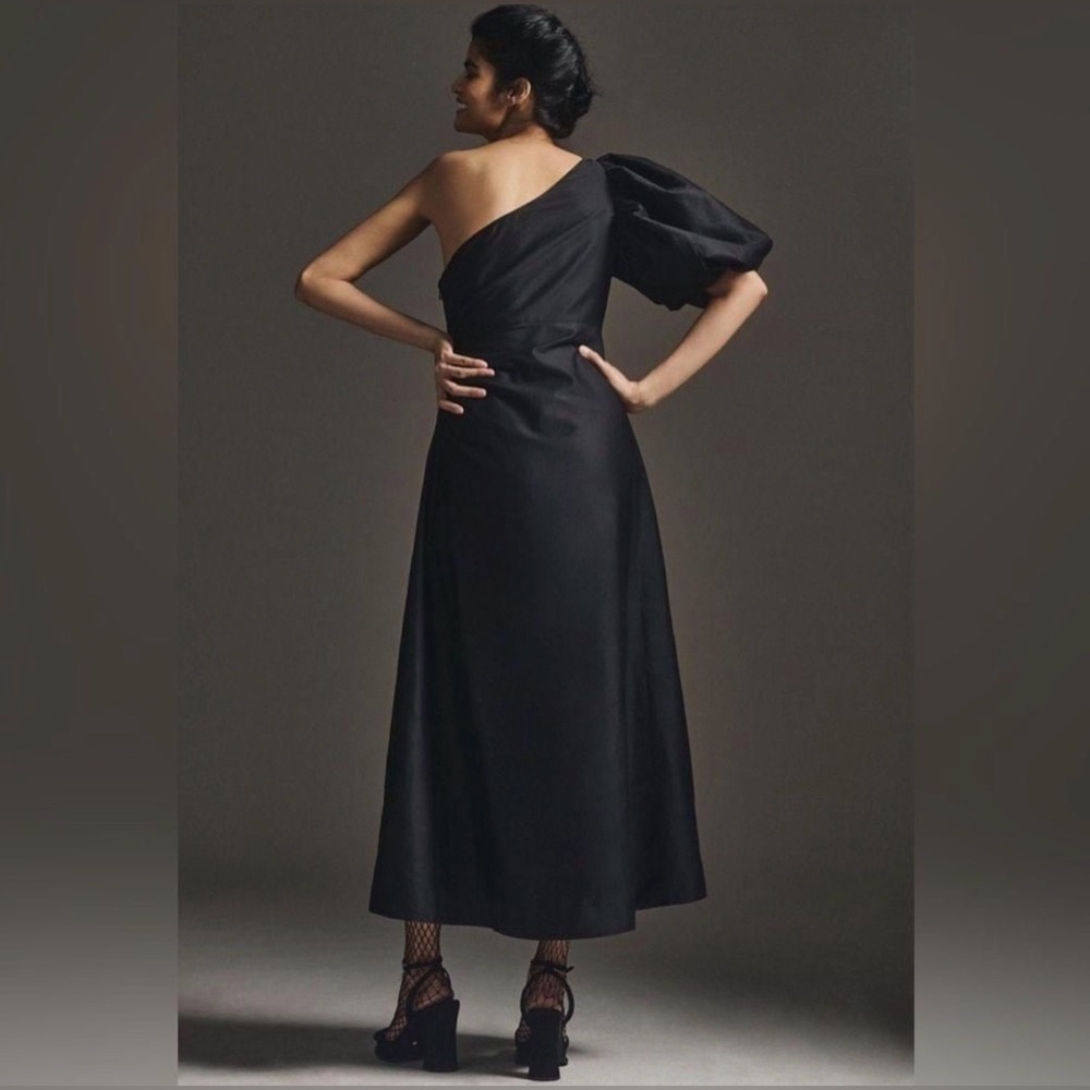 Aureta One-Shoulder Puff-Sleeve Dress - Picture 3 of 15